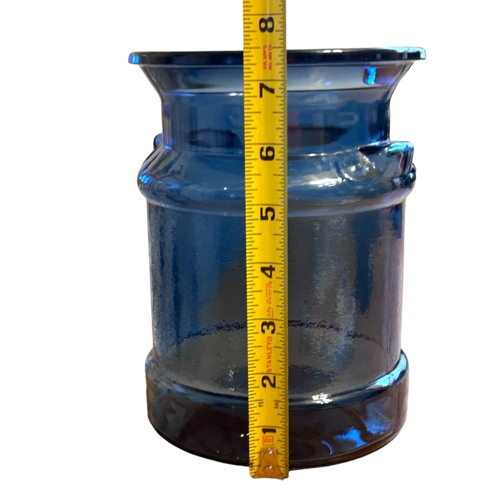 Vintage L E Smith Blue “Milk Can” Glass Jar - Picture 16 of 16